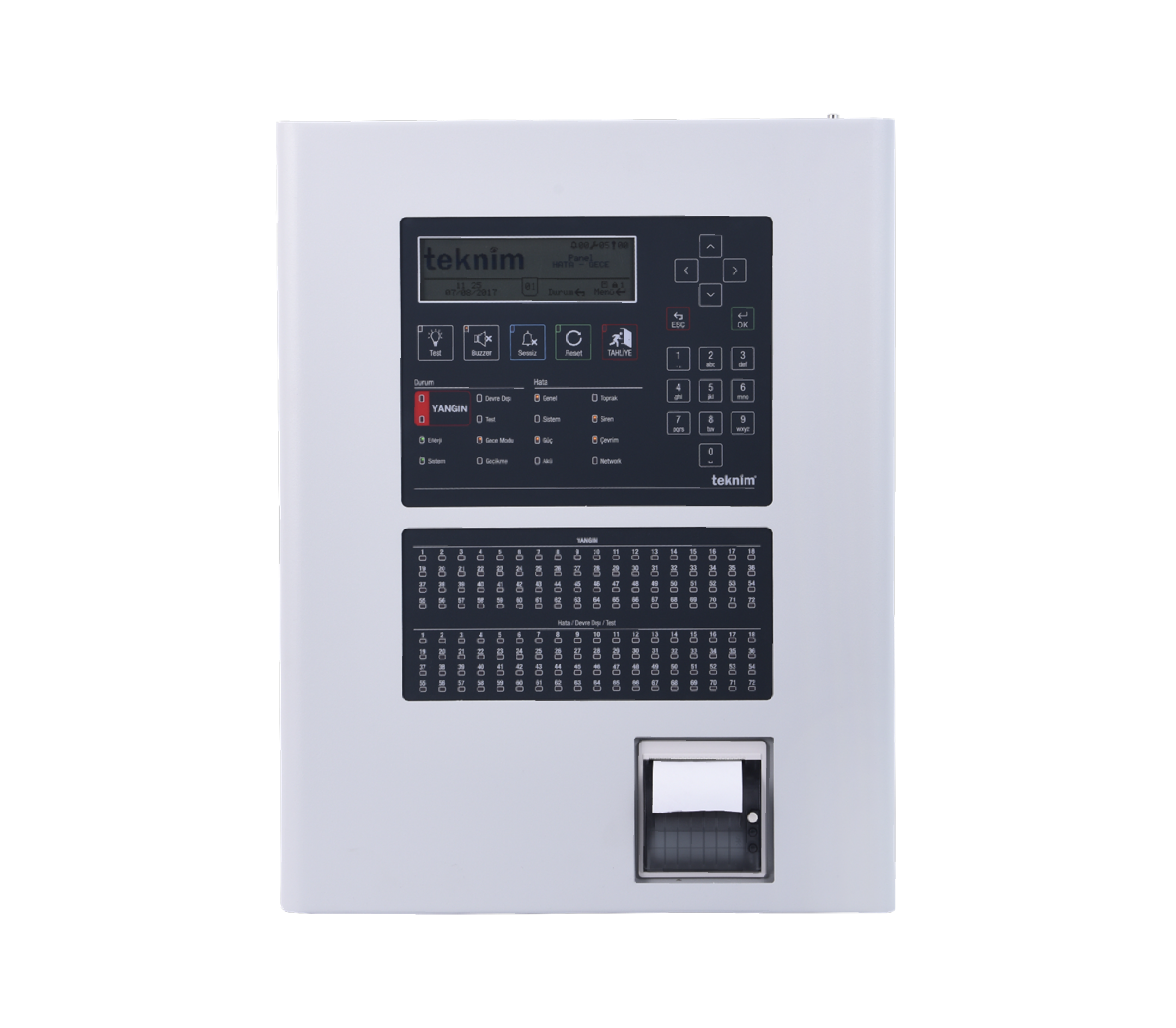 TFP-2132 2 Loop Termal Yazıcılı, Bölge Göstergeli, Akıllı Adresli Yangın Alarm Paneli